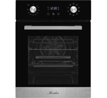 Электрический духовой шкаф Monsher/ ширина 45 см, High-Tech, 50 л, гидролизная очистка, 9 режимов, черный/нерж. сталь