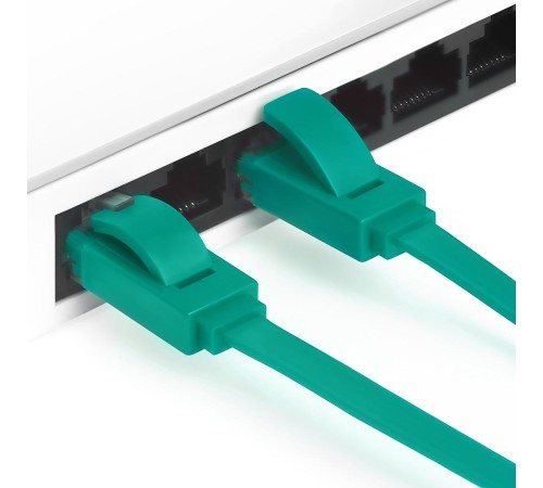 Greenconnect Патч-корд PROF плоский прямой 0.5m, UTP медь кат.6, зеленый, 30 AWG, GCR-LNC625-0.5m, ethernet high speed 10 Гбит/с, RJ45, T568B Greenconnect Патч-корд PROF плоский прямой 0.5m, UTP медь кат.6, зеленый, 30 AWG, GCR-LNC625-0.5m, ethernet high speed 10 Гбит/с, RJ45, T568B