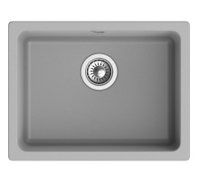 Кухонная мойка RIVELATO RIVELATO Мойка BERKANA 50 1-чаш 560*430, монтаж: универсальный, материал: кварц, цвет: серый металлик