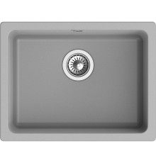 Кухонная мойка RIVELATO RIVELATO Мойка BERKANA 50 1-чаш 560*430, монтаж: универсальный, материал: кварц, цвет: серый металлик