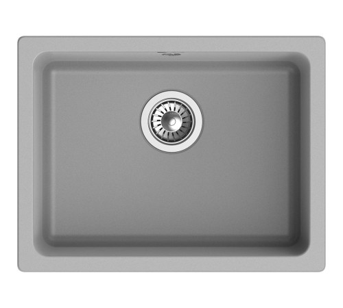 Кухонная мойка RIVELATO RIVELATO Мойка BERKANA 50 1-чаш 560*430, монтаж: универсальный, материал: кварц, цвет: серый металлик