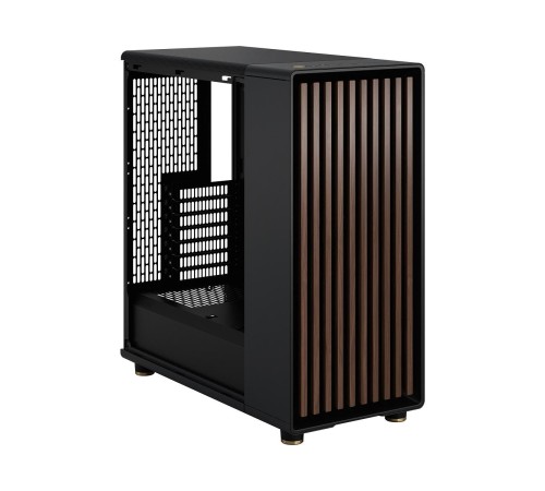 Корпус без блока питания/ Case Fractal Design North TG Dark Tint, Midi-Tower, 2x140mm, 2xUSB-A 3.2 + 1xUSB 3.2 Type-C ATX, mATX, mITX Wood panel, Charcoal Black