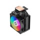 Кулер для процессора/ CPU Cooler PCCooler R400 ARGB BK (180W, 4-pin PWM, 133mm, Al/Cu, 4x6mm, ARGB, 1x92mm, 40.94CFM, 30dBA, 2200RPM, S: 1851/1700/1200/115X, AM5/AM4, black)