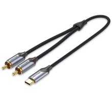 Переходник-разветвитель Vention гибкий USB-C M/2RCA M - 1.5м