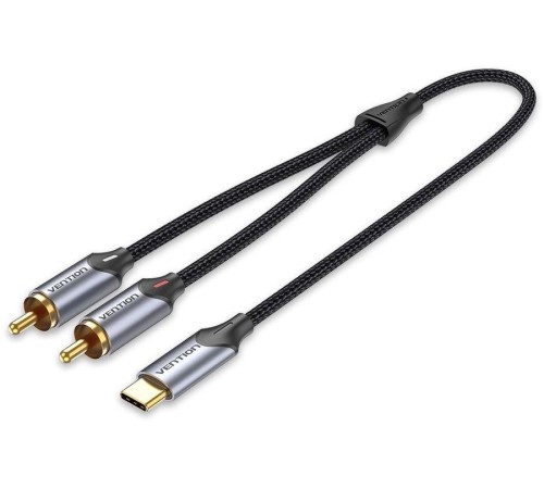 Переходник-разветвитель Vention гибкий USB-C M/2RCA M - 1.5м Переходник-разветвитель Vention гибкий USB-C M/2RCA M - 1.5м