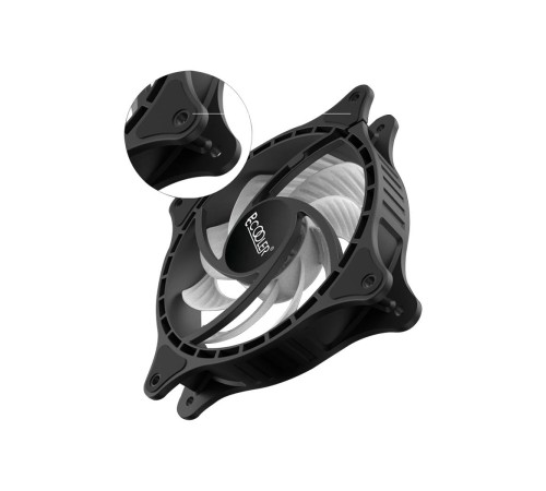 Кулер для корпуса/ Case Cooler PCCooler FX 120 ARGB BK 3 IN 1 (120x120x25mm, 4-pin PWM, ARGB, 52.79CFM, 33.2dBA, 2000RPM, Black, 3pcs)