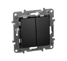 ETIKA Переключатель 2клавишный 10AX, антрацит