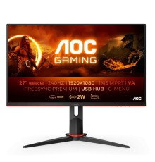 Монитор игровой 27'' 16:9 1920х1080(FHD) VA, Curved, 240 Hz, 300 cd/m2, 3000:1, 80M:1, 1ms, 2xHDMI, DP, USB-Hub, Height adj, Tilt, Swivel, Speakers, Black+Cherry
