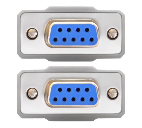 GCR Кабель 1.8m 0-модемный COM, DB9/DB9  9F/9F, серый, 30 AWG