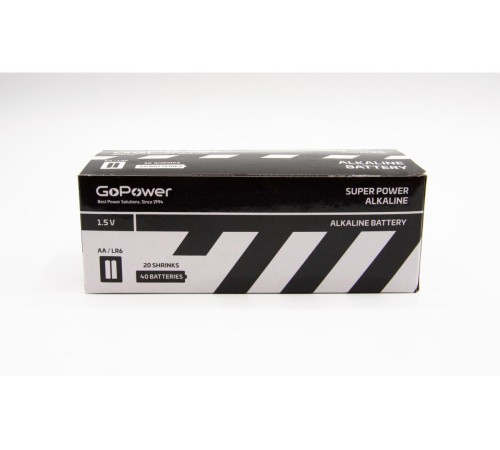 Батарейка AA/ Батарейка GoPower LR6 AA Shrink 2 Alkaline 1.5V (2/40/800) коробка (40 шт.) Батарейка AA/ Батарейка GoPower LR6 AA Shrink 2 Alkaline 1.5V (2/40/800) коробка (40 шт.)