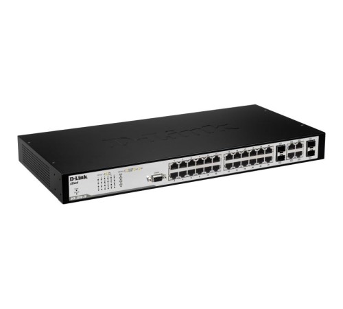 Коммутатор/ DES-3200-28_RFB/A1 Refurbished unit, clean, fully tested, well-packed with power cable and 19' rack mounts.Managed L2 Switch 24x100Base-TX, 2x1000Base-X SFP, 2xCombo 1000Base-T/SFP, Surge 6KV, CLI, RJ45 Console, Dying Gasp, H/W A1.