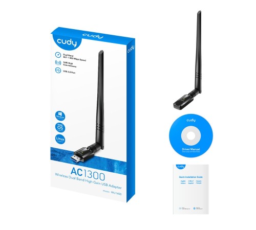 Адаптер Wi-Fi/ 1300Mbps High Gain Wi-Fi USB 3.0 Adapter, 802.11ac/a/b/g/n, 867Mbps at 5GHz + 400Mbps at 2.4GHz, 1 high gain detachable antenna, USB 3.0 Адаптер Wi-Fi/ 1300Mbps High Gain Wi-Fi USB 3.0 Adapter, 802.11ac/a/b/g/n, 867Mbps at 5GHz + 400Mbps at 2.4GHz, 1 high gain detachable antenna, USB 3.0