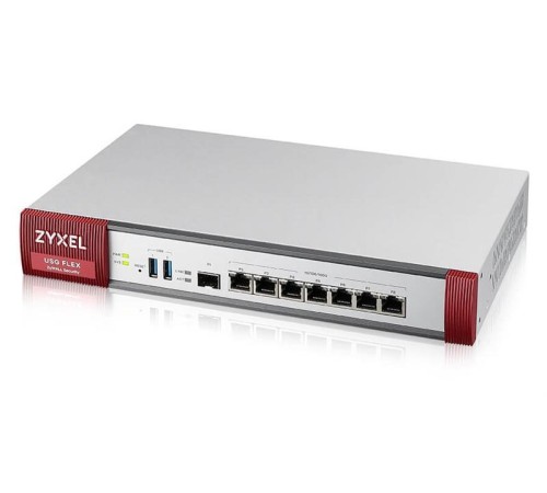 Межсетевой экран Межсетевой экран и Wi-Fi контроллер Zyxel USG FLEX 500 с подпиской Gold на 1 год (AS, AV, CF, IDP/DPI, Sandboxing, SecuReporter, Secure Wi-Fi, 72 AP), Rack, 7 конфигурируемых (LAN/WAN) портов GE, 1xSF
