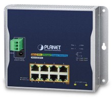 коммутатор/ PLANET WGS-5225-8P2S IP30, IPv6/IPv4, L2+ 8-Port 10/100/1000T 802.3at PoE + 2-Port 1G/2.5G SFP Wall-mount Managed Switch (-40~75 degrees C, dual power input on 48-56VDC terminal block and power jack, ERPS Ring, 1588, Modbus TCP, ONVIF, SNMPv3,