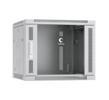 Cabeus SH-05F-9U60/60 Шкаф телекоммуникационный настенный 19" 9U 600x600x501mm (ШхГхВ) дверь стекло, цвет серый (RAL 7035)