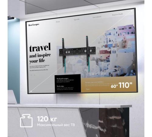 ONKRON наклонный кронштейн для дисплеев и ТВ 60"-110", черный UT12 ONKRON наклонный кронштейн для дисплеев и ТВ 60"-110", черный UT12