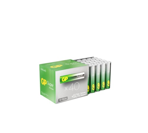 Батарейка Алкалиновые батарейки GP Super Alkaline G-Tech 24А ААA - 40 шт. в пленке