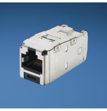 Экранированный модуль MiniCom TX6A 10Gib/ Category 6A, RJ45, 10 Gb/s, 8-position, 8-wire universal shielded black module with integral shield.
