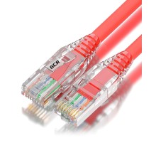 GCR Патч-корд сборный 3.0m LSZH UTP кат.5e, красный, коннектор прозрачный+ABS колпачок, 24 AWG, ethernet high speed 1 Гбит/с, RJ45, T568B, GCR-52673