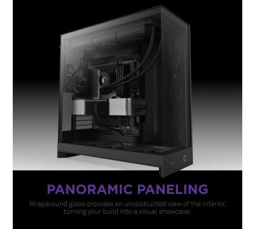 Корпус без блока питания/ Case NZXT H9 Flow (2025), Midi-Tower, TG, 3x140mm + 1x120mm, 2xUSB-A 3.2 + 1xUSB-C 3.2, E-ATX, ATX, mATX, mITX Black