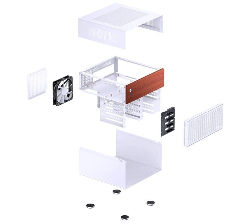 Корпус без блока питания/ Case JONSBO N4, Mini-Tower, 1x120mm, 1xUSB-A 3.0 + 1xUSB-C 3.2, SFX PSU Support, mATX, mITX White