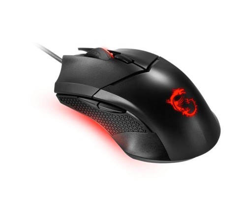 Мышь  проводная Gaming Mouse MSI CLUTCH GM08, Wired, DPI 3200 (max. 4200 by software), Red lighting, Adjustable Weight system, 92g (w/o weights & cable), black