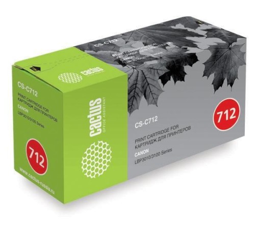 -/ Картридж лазерный Cactus CS-C712S 712 черный (1500стр.) для Canon LBP-3010/3020