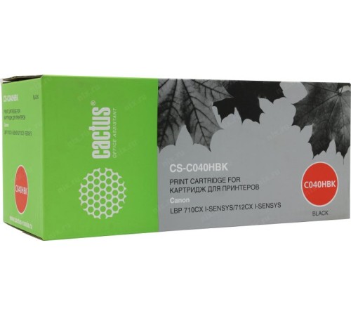 -/ Картридж лазерный Cactus CS-C040HBK 040 H BK черный (12500стр.) для Canon LBP 710CX/712CX