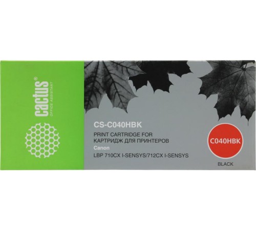 -/ Картридж лазерный Cactus CS-C040HBK 040 H BK черный (12500стр.) для Canon LBP 710CX/712CX