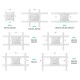ONKRON кронштейн для телевизора 40"-75" наклонно-поворотный, белый M7L