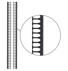 Каб. гребенка 42U глуб. 106 мм, для  шк.DCS шир. 800 мм, 2 шт. в компл., черн. Кабельная гребенка 42U с пальцами глубиной 106 мм, для шкафов LANMASTER DCS шириной 800 мм, 2 шт. в компл., черная
