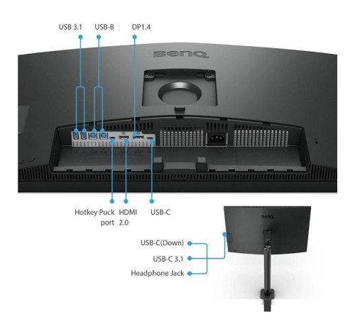 Мониторы/ Benq PD3205UA 31,5'', 3840x2160, IPS,  60Hz, 1000:1, 350cd, 5ms, HDMI, DP; 3*USB 3.2; USB C*90W, Speakers, Height adj 110, 99% sRGB, Flicker-free;Low Blue Light, Calibration Report, Table Mounting, 3Y, Grey