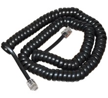 Greenconnect Телефонный шнур витой для трубки  10m, RJ9 4P4C (джек) черный, GCR-50967