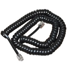 Greenconnect Телефонный шнур витой для трубки  10m, RJ9 4P4C (джек) черный, GCR-50967