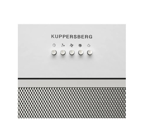Встраиваемая вытяжка KUPPERSBERG/ Встраиваемая вытяжка Kuppersberg, High-Tech, 60 см, механическое управление, обратный клапан, 3 скорости, 780 м3/ч, периметральное всасывание, угольный фильтр KF-SC 2 (опция), уровень шума 62 дБ, цвет белый