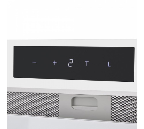 ВЫТЯЖКА MAUNFELD FANTASY LIGHT 60 White/ ширина 600 мм, полновстраиваемая, сенсорное управление, 3 скорости, 800 м3/ч, 40 дБ, светодиодное LED освещение, опция: угольный фильтр CF190C, белый цвет