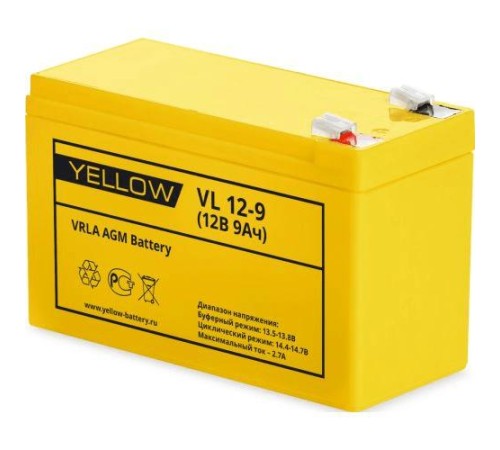 АКБ YELLOW BATTERY VL 12-9 АКБ YELLOW BATTERY VL 12-9