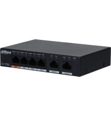 4-портовый неуправляемый коммутатор с РоЕ, Порты: 4 RJ45 10/100/1000Мбит/с PoE/PoE+/Hi-PoE 2 RJ45 10/100/1000Мбит/с uplink; мощность PoE: 1 до 60Вт порты: 24 до 30Вт суммарно до 60Вт;
