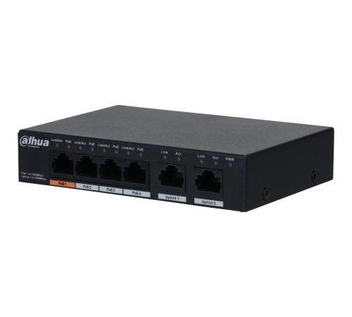 4-портовый неуправляемый коммутатор с РоЕ, Порты: 4 RJ45 10/100/1000Мбит/с PoE/PoE+/Hi-PoE 2 RJ45 10/100/1000Мбит/с uplink; мощность PoE: 1 до 60Вт порты: 24 до 30Вт суммарно до 60Вт; 4-портовый неуправляемый коммутатор с РоЕ, Порты: 4 RJ45 10/100/1000Мбит/с PoE/PoE+/Hi-PoE 2 RJ45 10/100/1000Мбит/с uplink; мощность PoE: 1 до 60Вт порты: 24 до 30Вт суммарно до 60Вт;