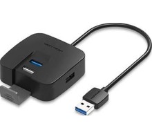 Концентратор Vention OTG USB 2.0/ USB 3.0 на 4 порта Черный - 0.5м.