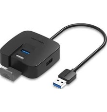 Концентратор Vention OTG USB 2.0/ USB 3.0 на 4 порта Черный - 0.5м.