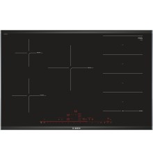 Встраиваемая индукционная панель BOSCH Индукционная,  5.1x80.2x52.7, стеклокерамическая поверхность, индукция, независ., без рамки, цвет:черный