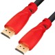 GCR Кабель 1.0m HDMI версия 1.4, черный, красные коннекторы, OD7.3mm, 30/30 AWG, позолоченные контакты, Ethernet 10.2 Гбит/с, 3D, 4K GCR-HM350-1.0m, экран