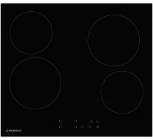 Встраиваемые электрические панели MAUNFELD/ Электрическая,   Тип: электрическая 60 см  Тип установки: независимая  Управление: фронтальное, сенсорное  Нагревательный элемент: Hi-Light, 4шт  Мощность конфорок, Вт: 1800, 1800, 1200, 1200 Макс, потреб, мощно