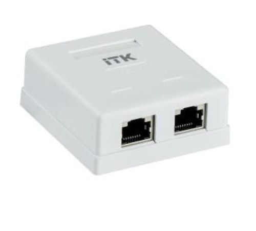 ITK Настенная инф. розетка RJ45 кат. 6 FTP 2-порт
