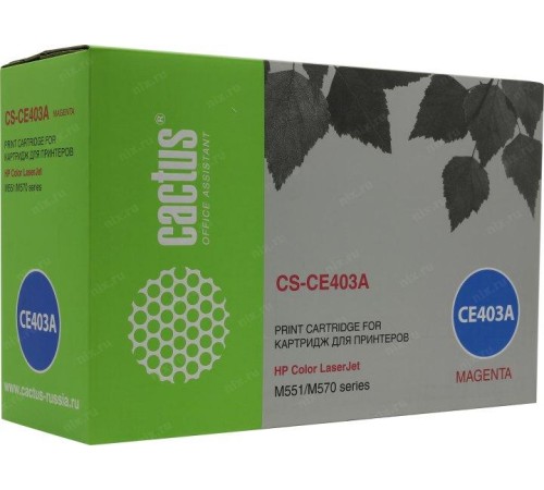 -/ Картридж лазерный Cactus CS-CE403A CE403A пурпурный (6000стр.) для HP CLJ M551