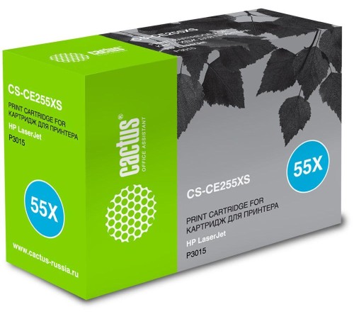 -/ Картридж лазерный Cactus CS-CE255XS CE255X черный (12500стр.) для HP LJ P3015