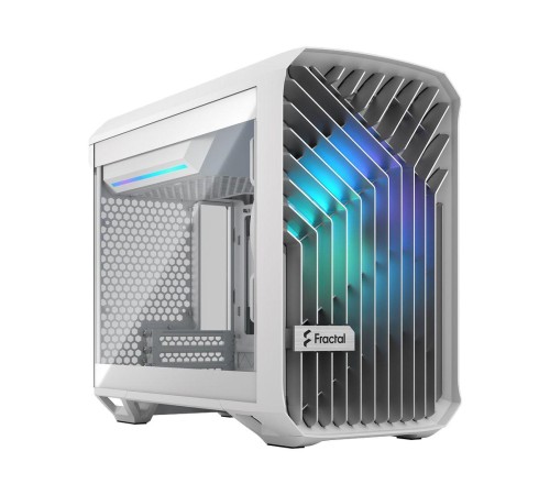 Корпус ПК без блока питания/ Case Fractal Design Torrent Nano RGB TG Clear Tint, Mini-Tower, 1x180mm RGB, 2xUSB-A 3.2 + 1xUSB 3.2 Type-C mITX, mDTX White