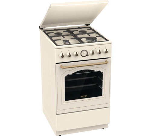 Плита GORENJE/ Тип плиты: комбинированная, Тип варочной поверхности: газовая, Цвет: бежевый, Гриль: Есть, Ширина, см: 50