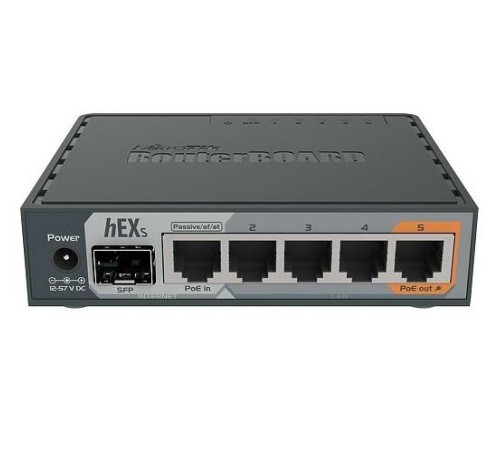 Маршрутизатор/ hEX S 5x Gigabit Ethernet, SFP, Dual Core 880MHz CPU, 256MB RAM, USB, microSD, RouterOS L4, IPsec hardware encryption support and The Dude server package Маршрутизатор/ hEX S 5x Gigabit Ethernet, SFP, Dual Core 880MHz CPU, 256MB RAM, USB, microSD, RouterOS L4, IPsec hardware encryption support and The Dude server package
